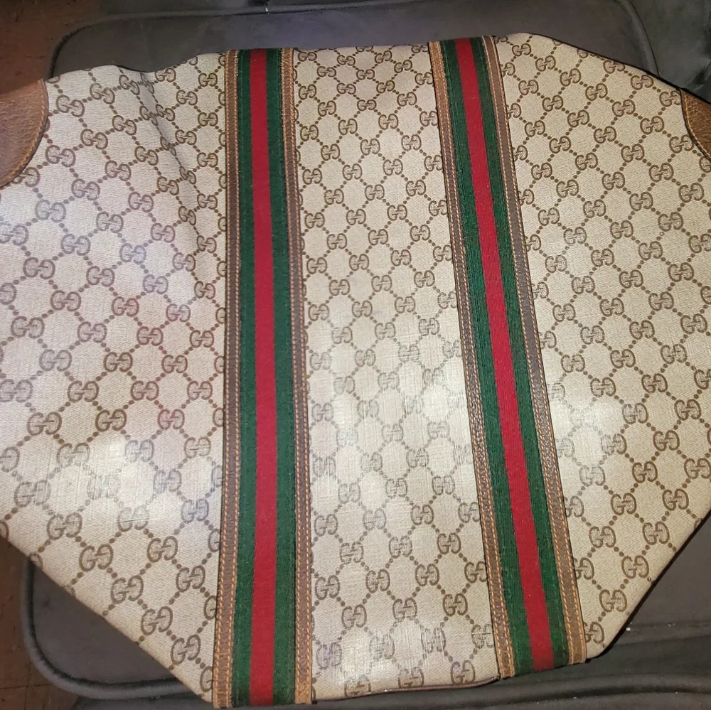 Gucci Gg Supreme Canvas Sherry Web Ophidia Duffle Gym Travel Weekend Bag Authent - Picture 14 of 15